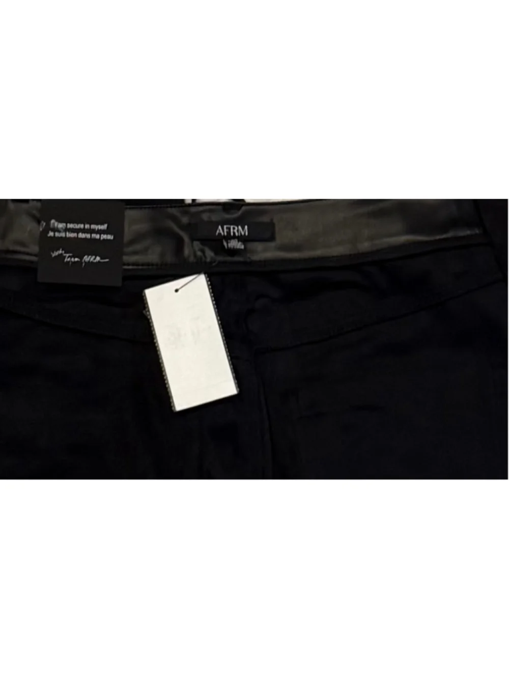 AFRM Astrid Black Vegan Leather Lace Up Flare Pants NWT Size 27